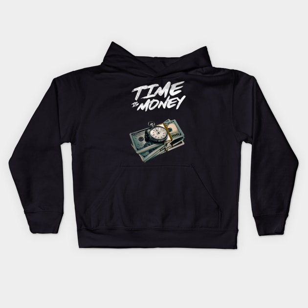 Time Is Money Kids Hoodie by Crazycloth